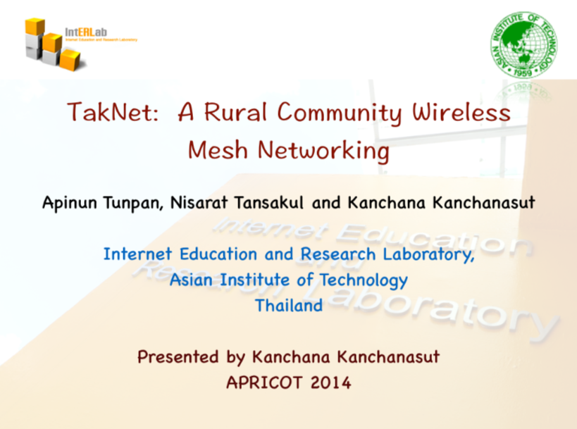 TakNet: A Rural Community Wireless Mesh Networking